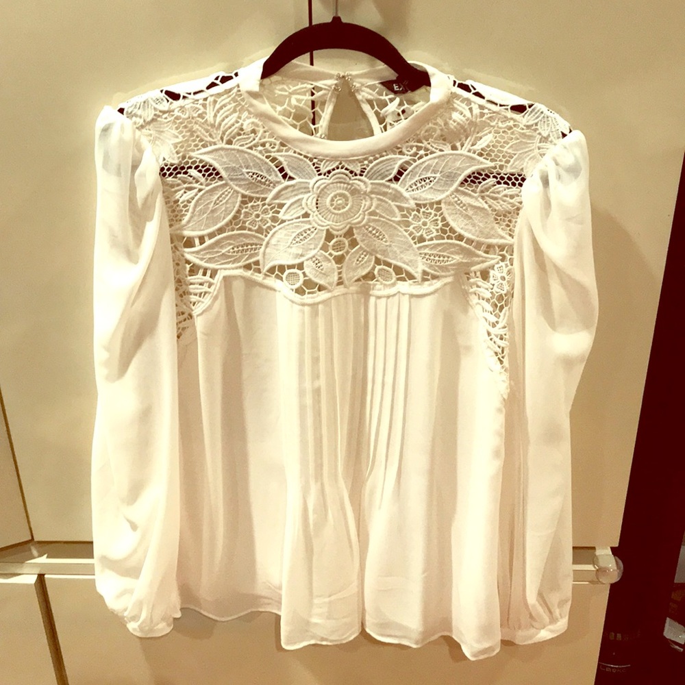 Express white lace blouse
